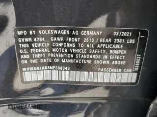 2021 Volkswagen Arteon SE с VIN WVWAR7AN5ME008343, выставлен на аукционе Copart как лот 47946943 с пробегом 25 028 миль миль и . История ставок и продаж доступна на DreamBid. Изображение 12.