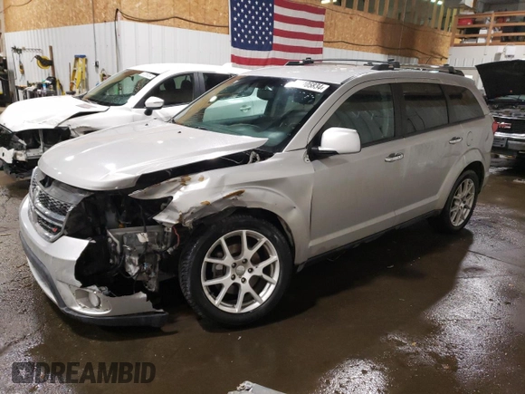 2013 Dodge Journey R/T with VIN 3C4PDDFG8DT621087, listed as a Copart auction lot 83105834 with 156,172 mi miles and Salvage title. Bid and sale history available at DreamBid. Image 1.