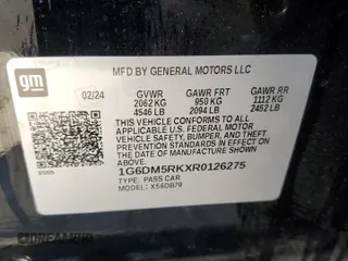 2024 Cadillac CT5 Luxury z VIN 1G6DM5RKXR0126275, wystawiony jako Copart lot #82245284 z przebiegiem 1 332 mil mil oraz Szkoda całkowita • Salvage title. Historia ofert i sprzedaży dostępna na DreamBid. Obrazek 12.