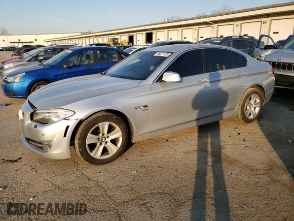 2012 BMW 5 Series 528i xDrive with VIN WBAXH5C57CDW03887, listed as a Copart auction lot 48521185 with 163,524 mi miles and Salvage Title. Bid and sale history available at carsss.com. Image 1.