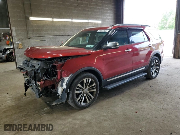 2017 Ford Explorer Platinum with VIN 1FM5K8HTXHGB84262, listed as a Copart auction lot 59266165 with 50,702 mi miles and Salvage title. Bid and sale history available at DreamBid. Image 1.