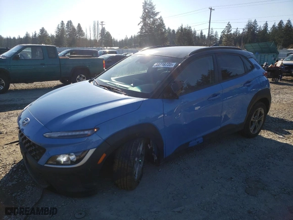 2023 Hyundai Kona SEL with VIN KM8K6CAB1PU955526, listed as a Copart auction lot 44716735 with 44,961 mi miles and Salvage Title. Bid and sale history available at carsss.com. Image 1.