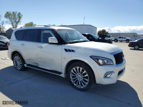 2017 Infiniti QX80 with VIN JN8AZ2NF8H9647289, listed as a Copart auction lot 46935293 with 89,279 mi miles. Bid and sale history available at carsss.com. Image 4.