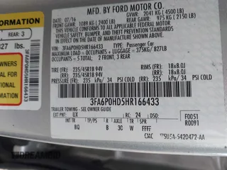 2017 Ford Fusion SE z VIN 3FA6P0HD5HR166433, wystawiony jako IAAI lot #42394998 z przebiegiem 121 333 mil mil oraz . Historia ofert i sprzedaży dostępna na DreamBid. Obrazek 9.