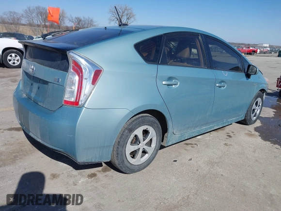 2013 Toyota Prius One with VIN JTDKN3DU7D1734725, listed as a IAAI auction lot 41702527 with 188,983 mi miles. Bid and sale history available at carsss.com. Image 4.