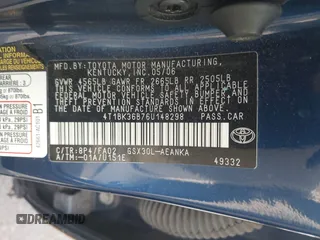 2006 Toyota Avalon XL z VIN 4T1BK36B76U148298, wystawiony jako IAAI lot #41687879 z przebiegiem Nie podano mil oraz . Historia ofert i sprzedaży dostępna na DreamBid. Obrazek 9.