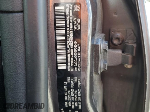2016 Jeep Renegade Limited with VIN ZACCJADT7GPD33434, listed as a Copart auction lot 55951275 with 172,598 mi miles and Salvage title. Bid and sale history available at DreamBid. Image 12.