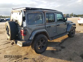 2021 Jeep Wrangler Unlimited Sahara High Altitude with VIN 1C4HJXEG0MW671105, listed as a Copart auction lot 74175244 with 51,610 mi miles and Salvage title. Bid and sale history available at DreamBid. Image 3.