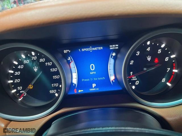 2014 Maserati Ghibli S Q4 with VIN ZAM57RTA0E1087454, listed as a Copart auction lot 42879885 with NaN miles and Salvage Title. Bid and sale history available at carsss.com. Image 8.