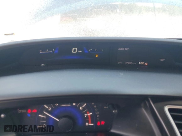 2013 Honda Civic LX with VIN 19XFB2F59DE040948, listed as a Copart auction lot 52845595 with 75,685 mi miles and Non Repairable. Bid and sale history available at DreamBid. Image 9.