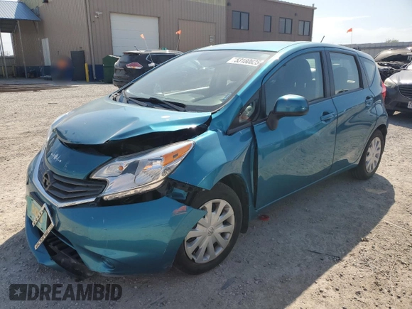 2014 Nissan Note SV with VIN 3N1CE2CP9EL373201, listed as a Copart auction lot 53180025 with 57,945 mi miles and Salvage Title. Bid and sale history available at DreamBid. Image 1.