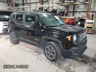 2017 Jeep Renegade Latitude with VIN ZACCJBBB4HPF10815, listed as a IAAI auction lot 41504957 with 192,076 mi miles. Bid and sale history available at carsss.com. Image 1.