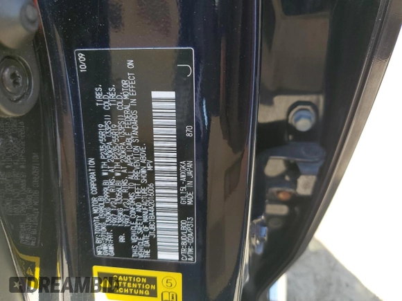 2010 Lexus RX 450h with VIN JTJBC1BA4A2016006, listed as a Copart auction lot 61825525 with Not provided miles and Salvage title. Bid and sale history available at DreamBid. Image 13.