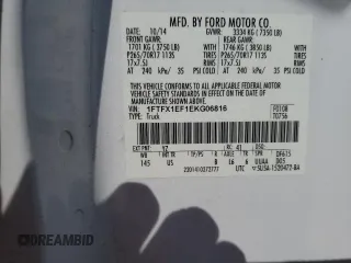 2014 Ford F-150 XL with VIN 1FTFX1EF1EKG06816, listed as a Copart auction lot 48240215 with 78,647 mi miles and Clean Title. Bid and sale history available at DreamBid. Image 12.