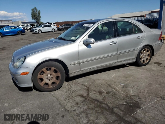 2005 Mercedes-Benz C 240 with VIN WDBRF81JX5F645284, listed as a Copart auction lot 55443325 with 133,627 mi miles and Salvage Title. Bid and sale history available at DreamBid. Image 1.