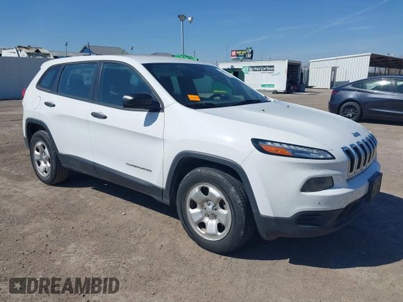 2017 Jeep Cherokee Sport with VIN 1C4PJMAB1HW668725, listed as a IAAI auction lot 41589425 with 185,316 mi miles. Bid and sale history available at carsss.com. Image 1.