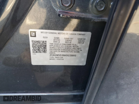 2018 Cadillac XTS Luxury with VIN 2G61M5S36K9133693, listed as a Copart auction lot 42278415 with 56,514 mi miles and Salvage Title. Bid and sale history available at DreamBid. Image 13.