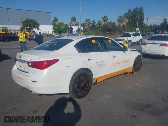 2014 Infiniti Q50 Premium with VIN JN1BV7AP8EM674009, listed as a IAAI auction lot 42598117 with 158,411 mi miles and . Bid and sale history available at DreamBid. Image 4.