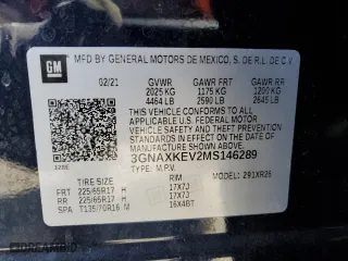 2021 Chevrolet Equinox LT with VIN 3GNAXKEV2MS146289, listed as a Copart auction lot 52518425 with 82,198 mi miles and Clean Title. Bid and sale history available at carsss.com. Image 13.