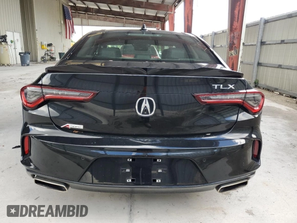 2022 Acura TLX w/A-Spec Package with VIN 19UUB5F57NA000267, listed as a Copart auction lot 60455005 with 26,040 mi miles and Salvage title. Bid and sale history available at DreamBid. Image 6.