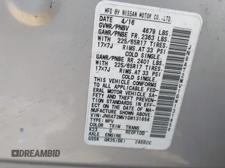 2016 Nissan Rogue S with VIN JN8AT2MV1GW131656, listed as a IAAI auction lot 41996677 with 113,278 mi miles and . Bid and sale history available at carsss.com. Image 9.