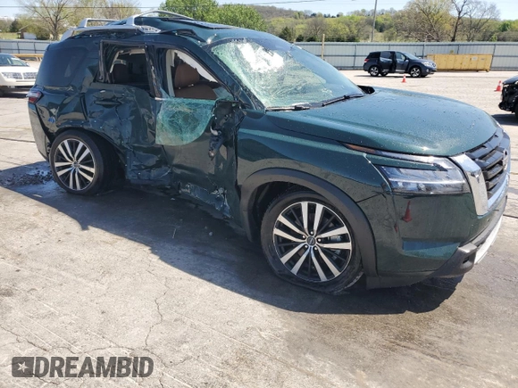 2024 Nissan Pathfinder Platinum with VIN 5N1DR3DK1RC266834, listed as a Copart auction lot 52101895 with 2,046 mi miles and Salvage title. Bid and sale history available at DreamBid. Image 4.