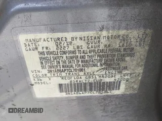 2012 Nissan Sentra 2.0 with VIN 3N1AB6AP7CL701061, listed as a IAAI auction lot 42473539 with 142,495 mi miles and . Bid and sale history available at DreamBid. Image 9.