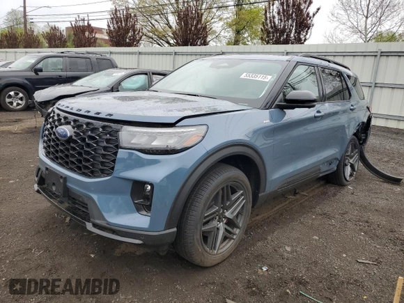 2025 Ford Explorer ST-Line with VIN 1FMUK8KH8SGB48786, listed as a Copart auction lot 55335115 with 1,088 mi miles and Salvage title. Bid and sale history available at DreamBid. Image 1.