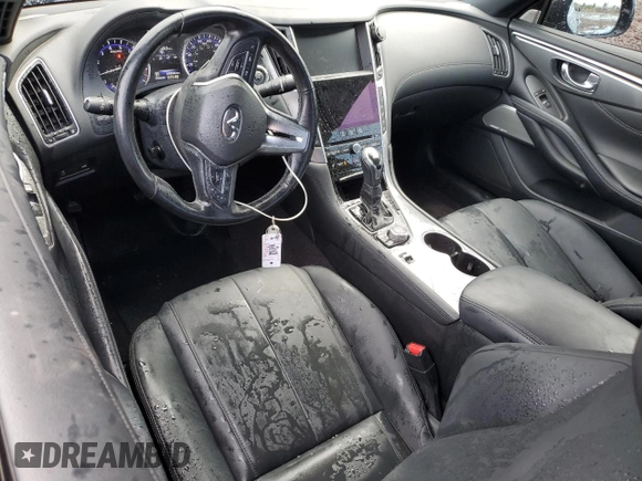 2018 Infiniti Q60 Sport with VIN JN1EV7EK5JM340008, listed as a Copart auction lot 59180555 with 65,856 mi miles and Salvage title. Bid and sale history available at DreamBid. Image 8.
