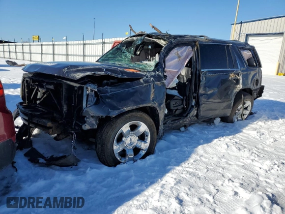 2015 Chevrolet Tahoe LTZ z VIN 1GNSKCKC8FR223832, wystawiony jako Copart lot #87023514 z przebiegiem Nie podano mil oraz Szkoda całkowita • Salvage title. Historia ofert i sprzedaży dostępna na DreamBid. Obrazek 1.
