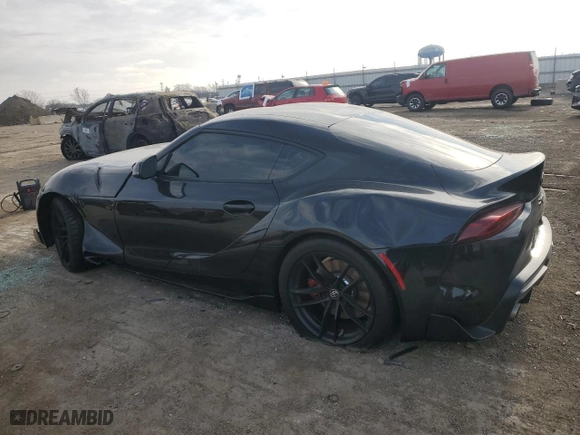 2021 Toyota GR Supra 3.0 with VIN WZ1DB0C03MW036728, listed as a Copart auction lot 85883404 with 95,426 mi miles and Salvage Title. Bid and sale history available at carsss.com. Image 2.
