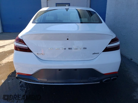 2023 Genesis G70 2.0T with VIN KMTG34TA9PU129246, listed as a Copart auction lot 60851434 with 12,407 mi miles and Non Repairable. Bid and sale history available at DreamBid. Image 6.