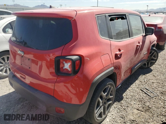 2020 Jeep Renegade Sport with VIN ZACNJAAB4LPM28562, listed as a Copart auction lot 57713845 with 45,466 mi miles and Salvage title. Bid and sale history available at DreamBid. Image 3.