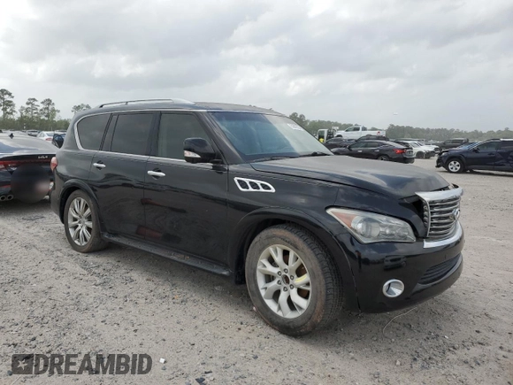 2012 Infiniti QX56 8-passenger with VIN JN8AZ2NDXC9715289, listed as a Copart auction lot 51847835 with 144,489 mi miles and Clean Title. Bid and sale history available at carsss.com. Image 4.