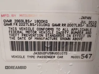 2011 Mitsubishi Lancer ES z VIN JA32U2FU5BU001075, wystawiony jako IAAI lot #41458074 z przebiegiem 120 601 mil mil oraz . Historia ofert i sprzedaży dostępna na DreamBid. Obrazek 9.