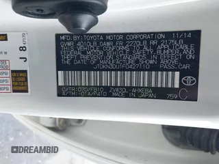 2015 Toyota Prius Four with VIN JTDKN3DU1F0427110, listed as a IAAI auction lot 41666164 with 110,782 mi miles. Bid and sale history available at carsss.com. Image 9.
