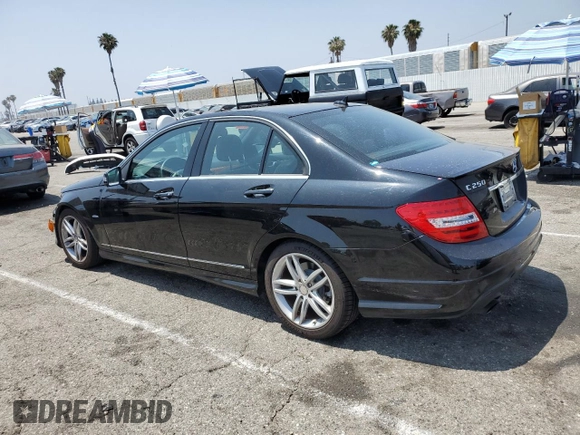 2012 Mercedes-Benz C 250 Sport with VIN WDDGF4HB7CA601162, listed as a Copart auction lot 60329225 with 122,189 mi miles and Salvage title. Bid and sale history available at DreamBid. Image 2.