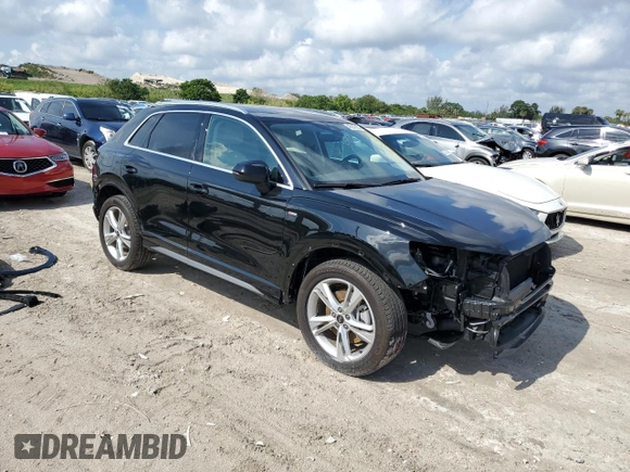 2022 Audi Q3 S line Premium with VIN WA1DECF37N1023275, listed as a Copart auction lot 48208323 with 17,800 mi miles and . Bid and sale history available at DreamBid. Image 4.