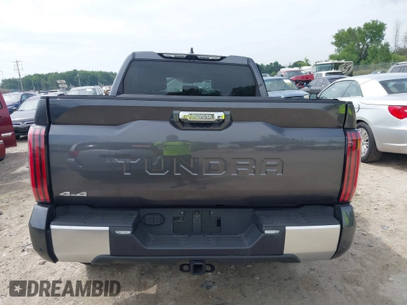 2025 Toyota Tundra Limited with VIN 5TFJA5DB2SX257293, listed as a IAAI auction lot 42742408 with 7,629 mi miles and . Bid and sale history available at DreamBid. Image 16.
