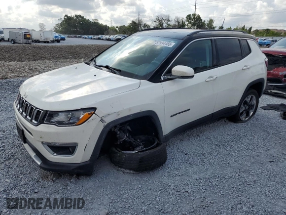 2019 Jeep Compass Limited with VIN 3C4NJDCB1KT672484, listed as a Copart auction lot 57934455 with 72,051 mi miles and Non repairable. Bid and sale history available at DreamBid. Image 1.