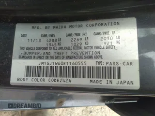 2014 Mazda 6 i Grand Touring with VIN JM1GJ1W60E1160555, listed as a IAAI auction lot 41785387 with Not Provided miles. Bid and sale history available at carsss.com. Image 9.