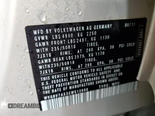 2012 Volkswagen Tiguan S with VIN WVGBV7AX3CW512668, listed as a Copart auction lot 42055975 with 106,148 mi miles and Salvage Title. Bid and sale history available at DreamBid. Image 15.
