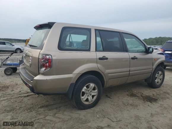 2007 Honda Pilot LX with VIN 5FNYF28127B018067, listed as a Copart auction lot 54637374 with 185,541 mi miles and Salvage Title. Bid and sale history available at carsss.com. Image 3.
