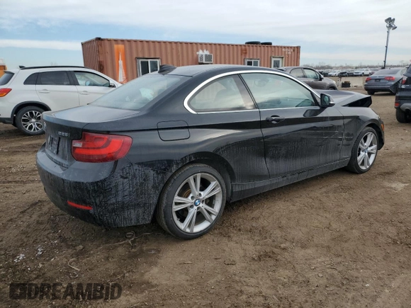 2015 BMW 2 Series 228i xDrive with VIN WBA1F7C59FV367149, listed as a Copart auction lot 43051475 with 51,878 mi miles and Salvage Title. Bid and sale history available at carsss.com. Image 3.