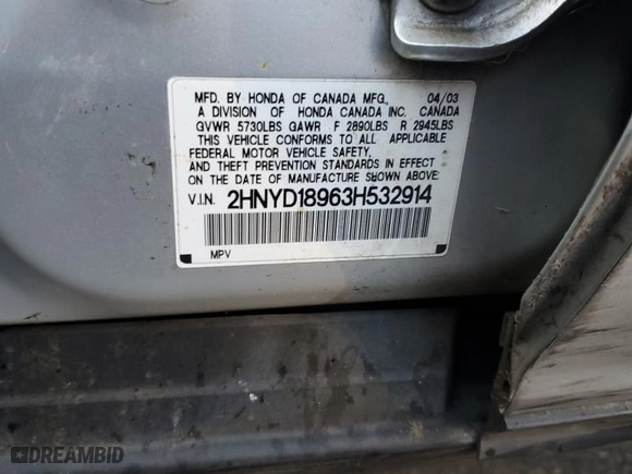 2003 Acura MDX Touring Pkg RES w/Navigation System with VIN 2HNYD18963H532914, listed as a Copart auction lot 43082435 with 362,539 mi miles and Salvage Title. Bid and sale history available at carsss.com. Image 13.