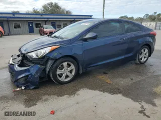 2013 Hyundai Elantra Coupe GS PZEV with VIN KMHDH6AE0DU005992, listed as a Copart auction lot 76365214 with 158,181 mi miles and Salvage Title. Bid and sale history available at carsss.com. Image 1.