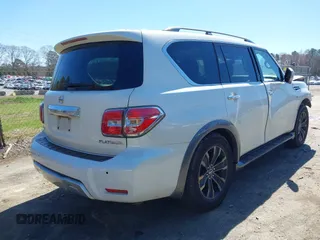 2018 Nissan Armada Platinum with VIN JN8AY2NE4J9735109, listed as a IAAI auction lot 41805637 with 186,219 mi miles. Bid and sale history available at carsss.com. Image 4.