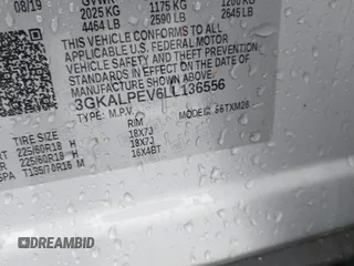 2020 GMC Terrain SLT z VIN 3GKALPEV6LL136556, wystawiony jako IAAI lot #42228618 z przebiegiem 85 070 mil mil oraz . Historia ofert i sprzedaży dostępna na DreamBid. Obrazek 9.
