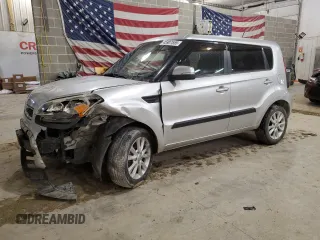 2012 Kia Soul + with VIN KNDJT2A63C7363611, listed as a Copart auction lot 45907555 with 129,036 mi miles and Salvage Title. Bid and sale history available at carsss.com. Image 1.
