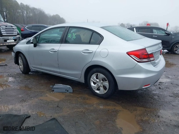 2013 Honda Civic Sdn LX with VIN 2HGFB2F52DH587114, listed as a IAAI auction lot 41574862 with 63,587 mi miles. Bid and sale history available at carsss.com. Image 15.